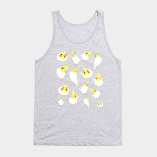 white cockatiel doodle pattern Tank Top